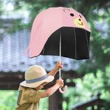 Maxbell Stick Umbrella Lightweight Cute Children Long Handle Umbrella for Rainy Days Pink