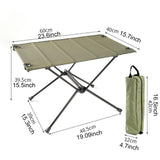 Maxbell Folding Camping Table Aluminum Alloy Camping Desk for Travel BBQ Backpacking Green