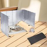 Maxbell Camping Stove Windscreen Gas Burner Wind Protector for Hiking Picnic Cooking 10 Plates