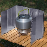 Maxbell Camping Stove Windscreen Gas Burner Wind Protector for Hiking Picnic Cooking 10 Plates