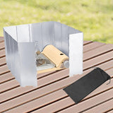 Maxbell Camping Stove Windscreen Gas Burner Wind Protector for Hiking Picnic Cooking 14 Plates