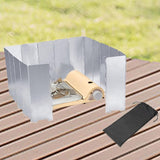 Maxbell Camping Stove Windscreen Gas Burner Wind Protector for Hiking Picnic Cooking 16 Plates