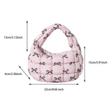 Maxbell Women Handbag Comfortable Trendy Nylon Quilted Shoulder Bag Pleated Tote Bag Pink