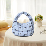 Maxbell Women Handbag Comfortable Trendy Nylon Quilted Shoulder Bag Pleated Tote Bag Blue