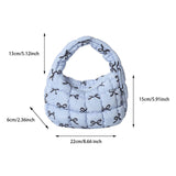 Maxbell Women Handbag Comfortable Trendy Nylon Quilted Shoulder Bag Pleated Tote Bag Blue