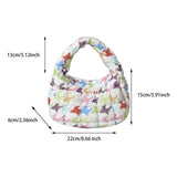 Maxbell Women Handbag Comfortable Trendy Nylon Quilted Shoulder Bag Pleated Tote Bag Colorful