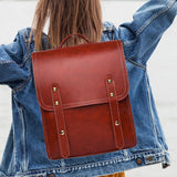 Maxbell Women Backpack Minimalist Style Ladies Shoulder Bag for Work Business Summer Red