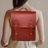 Maxbell Women Backpack Minimalist Style Ladies Shoulder Bag for Work Business Summer Red