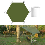 Maxbell Hexagonal Tent Footprint Camping Tarp for Camping Gear Fishing Survival Gear with 6 Tent Stakes