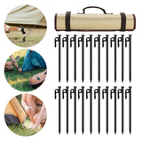 Maxbell 20x Tent Stakes Steel Heavy Duty Ground Stakes for Gardening Camping Outdoor