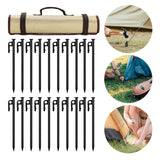 Maxbell 20x Tent Stakes Steel Heavy Duty Ground Stakes for Gardening Camping Outdoor