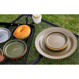 Maxbell Camping Dish Stainless Steel Lightweight Dinner Dish for Hiking Travel Beach Orange