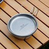 Maxbell Camping Dish Stainless Steel Lightweight Dinner Dish for Hiking Travel Beach Orange