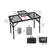 Maxbell Folding Grill Table Compact Folding Picnic Table for Camping Backyard Hiking M