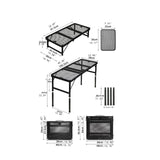Maxbell Folding Grill Table Compact Folding Picnic Table for Camping Backyard Hiking L