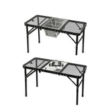 Maxbell Folding Grill Table Compact Folding Picnic Table for Camping Backyard Hiking L