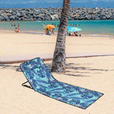 Maxbell Folding Beach Chair with Adjustable Backrest Padded Foldable Chair Beach Mat Maple Leaves