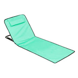 Maxbell Folding Beach Chair with Adjustable Backrest Padded Foldable Chair Beach Mat Grass Green