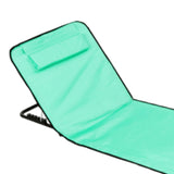 Maxbell Folding Beach Chair with Adjustable Backrest Padded Foldable Chair Beach Mat Grass Green