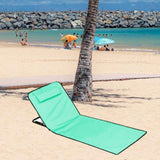 Maxbell Folding Beach Chair with Adjustable Backrest Padded Foldable Chair Beach Mat Grass Green