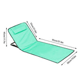 Maxbell Folding Beach Chair with Adjustable Backrest Padded Foldable Chair Beach Mat Grass Green