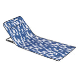 Maxbell Folding Beach Chair with Adjustable Backrest Padded Foldable Chair Beach Mat Blue White Graffiti