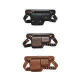 Maxbell Waist Pack Punk Style Hip Bag Wallet Waist Bag for Travel Fishing Hiking Black