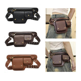 Maxbell Waist Pack Punk Style Hip Bag Wallet Waist Bag for Travel Fishing Hiking Black