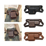 Maxbell Waist Pack Punk Style Hip Bag Wallet Waist Bag for Travel Fishing Hiking Black