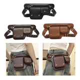 Maxbell Waist Pack Punk Style Hip Bag Wallet Waist Bag for Travel Fishing Hiking Black