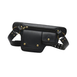 Maxbell Waist Pack Punk Style Hip Bag Wallet Waist Bag for Travel Fishing Hiking Black