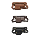 Maxbell Waist Pack Punk Style Hip Bag Wallet Waist Bag for Travel Fishing Hiking Black