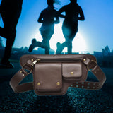 Maxbell Waist Pack Punk Style Hip Bag Wallet Waist Bag for Travel Fishing Hiking Brown