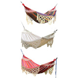 Maxbell Boho Hammock Macrame Hammock Outdoor Hammock for Picnic Patio Indoor Outdoor Red