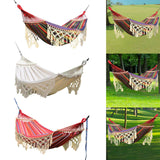 Maxbell Boho Hammock Macrame Hammock Outdoor Hammock for Picnic Patio Indoor Outdoor Red