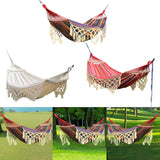 Maxbell Boho Hammock Macrame Hammock Outdoor Hammock for Picnic Patio Indoor Outdoor Red