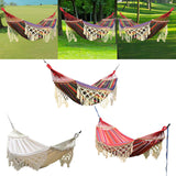 Maxbell Boho Hammock Macrame Hammock Outdoor Hammock for Picnic Patio Indoor Outdoor Red