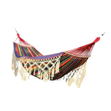 Maxbell Boho Hammock Macrame Hammock Outdoor Hammock for Picnic Patio Indoor Outdoor Red