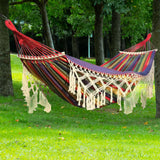 Maxbell Boho Hammock Macrame Hammock Outdoor Hammock for Picnic Patio Indoor Outdoor Red