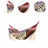 Maxbell Boho Hammock Macrame Hammock Outdoor Hammock for Picnic Patio Indoor Outdoor Red
