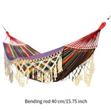Maxbell Boho Hammock Macrame Hammock Outdoor Hammock for Picnic Patio Indoor Outdoor Red