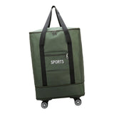 Maxbell Rolling Duffle Bag Storage Bag Waterproof Wheeled for Sports Weekend Camping green