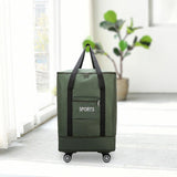 Maxbell Rolling Duffle Bag Storage Bag Waterproof Wheeled for Sports Weekend Camping green