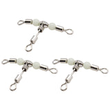 Maxbell 3Pcs T Shape Swivels Rolling Swivels Fishing Supplies Fishing Line Connector