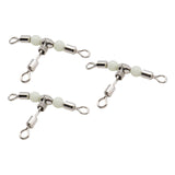 Maxbell 3Pcs T Shape Swivels Rolling Swivels Fishing Supplies Fishing Line Connector