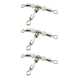 Maxbell 3Pcs T Shape Swivels Rolling Swivels Fishing Supplies Fishing Line Connector