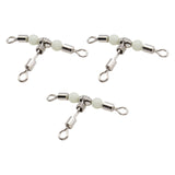 Maxbell 3Pcs T Shape Swivels Rolling Swivels Fishing Supplies Fishing Line Connector