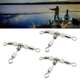Maxbell 3Pcs T Shape Swivels Rolling Swivels Fishing Supplies Fishing Line Connector