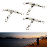 Maxbell 3Pcs T Shape Swivels Rolling Swivels Fishing Supplies Fishing Line Connector