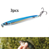 Maxbell 3x Top Water Fishing Lures with Hook for Men Outdoor Activities Boat Fishing Blue